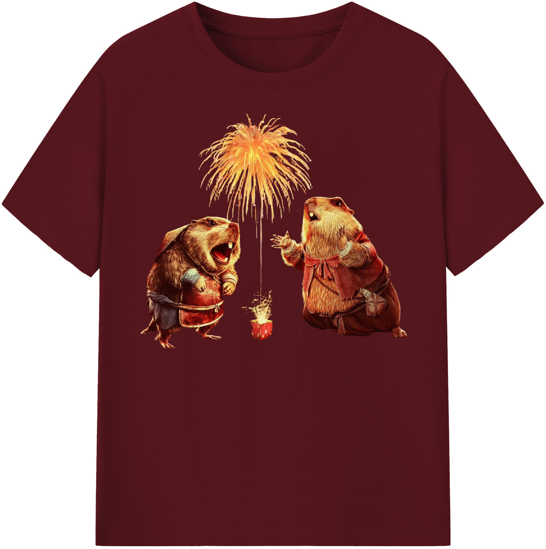 （画像用） Ne Zha 2 ナタ 魔童の大暴れ 綿100％半袖Tシャツ（フロントプリント）